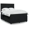 Image de vidaXL Sommier Ã  lattes de lit avec matelas Noir 140x200 cm Velours