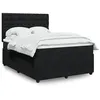 Image de vidaXL Sommier à lattes de lit avec matelas Noir 140x200 cm Velours
