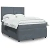 Image de vidaXL Sommier à lattes de lit et matelas Gris foncé 160x200cm Velours