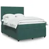 Image de vidaXL Sommier à lattes de lit et matelas Vert foncé 160x200cm Velours