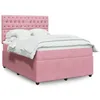 Image de vidaXL Sommier Ã  lattes de lit avec matelas Rose 160x200 cm Velours