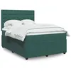 Image de vidaXL Sommier à lattes de lit et matelas Vert foncé 160x200cm Velours