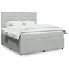 Image de vidaXL Sommier à lattes de lit et matelas Gris clair 180x200cm Velours