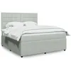 Image de vidaXL Sommier Ã  lattes de lit et matelas Gris clair 180x200cm Velours