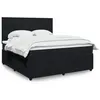 Image de vidaXL Sommier à lattes de lit avec matelas Noir 180x200 cm Velours