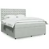 Image de vidaXL Sommier à lattes de lit et matelas Gris clair 180x200cm Velours