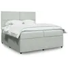 Image de vidaXL Sommier à lattes de lit et matelas Gris clair 200x200cm Velours