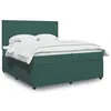 Image de vidaXL Sommier à lattes de lit et matelas Vert foncé 200x200cm Velours