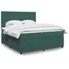 Image de vidaXL Sommier Ã  lattes de lit et matelas Vert foncÃ© 200x200cm Velours