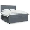 Image de vidaXL Sommier à lattes de lit et matelas Gris foncé 200x200cm Velours