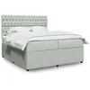 Image de vidaXL Sommier à lattes de lit et matelas Gris clair 200x200cm Velours