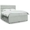 Image de vidaXL Sommier Ã  lattes de lit et matelas Gris clair 200x200cm Velours