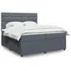 Image de vidaXL Sommier à lattes de lit et matelas Gris foncé 200x200cm Velours