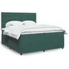 Image de vidaXL Sommier à lattes de lit et matelas Vert foncé 200x200cm Velours