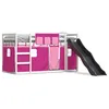 Image de vidaXL Lit superposÃ© avec toboggan et rideaux rose 90x200 cm