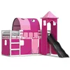 Image de vidaXL Lit superposÃ© avec toboggan et rideaux rose 90x200 cm