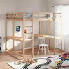 Image de vidaXL Lit superposé et bureau et échelle 140x200cm bois de pin massif
