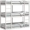 Image de vidaXL Vidaxl Lit Superposé Triple Blanc 90x190 Cm Bois De Pin Massif