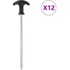 Image de vidaXL Vidaxl Piquets De Tente 12 Pcs 20 Cm Ø7 Mm Acier Galvanisé