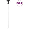 Image de Vidaxl Piquets De Tente 24 Pcs 30 Cm Ã7 Mm Acier GalvanisÃ©