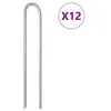 Image de vidaXL Piquets de tente 12pcs en forme de U 37cm Ø10mm acier galvanisé4009348