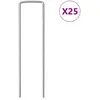 Image de Vidaxl Piquets De Sol En Forme De U 25 Pcs 15x3,5 Cm Acier GalvanisÃ©