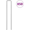 Image de vidaXL Vidaxl Piquets De Sol En Forme De U 50 Pcs 20x4 Cm Acier Galvanisé