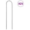 Image de vidaXL Piquets de sol en forme de U 25 pcs 15x3,5 cm acier galvanisé4009363