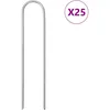 Image de Vidaxl Piquets De Sol En Forme De U 25 Pcs 15x3,5 Cm Acier GalvanisÃ©