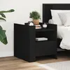 Image de vidaXL Table de chevet noir 45x50x50 cm bois d'ingÃ©nierie