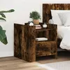 Image de vidaXL Table de chevet chêne fumé 45x50x50 cm bois d'ingénierie848280