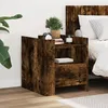 Image de vidaXL Table de chevet chÃªne fumÃ© 45x50x50 cm bois d'ingÃ©nierie