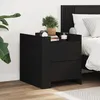 Image de vidaXL Table de chevet noir 45x50x50 cm bois d'ingÃ©nierie
