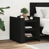 Image de vidaXL Table de chevet noir 45x50x50 cm bois d'ingÃ©nierie
