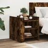 Image de vidaXL Table de chevet chêne fumé 45x50x50 cm bois d'ingénierie848294