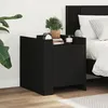 Image de vidaXL Table de chevet noir 45x50x50 cm bois d'ingÃ©nierie