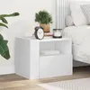 Image de vidaXL Table de chevet murale blanc 45x30x35 cm848311