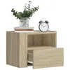 Image de Vidaxl Tables De Chevet Murales 2 Pcs ChÃªne Sonoma 45x30x35 Cm
