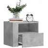 Image de vidaXL Vidaxl Tables De Chevet Murales 2 Pcs Gris Béton 45x30x35 Cm
