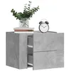Image de vidaXL Tables de chevet murales 2 pcs gris béton 45x30x35 cm848332