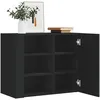 Image de vidaXL Vidaxl Armoire Murale Noir 75x35x60 Cm Bois D'ingénierie