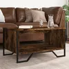 Image de vidaXL Table basse chÃªne fumÃ© 75x51x40 cm bois d'ingÃ©nierie