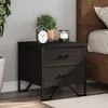 Image de vidaXL Table de chevet noir 40x41x40 cm bois d'ingÃ©nierie