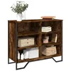 Image de vidaXL Buffet chêne fumé 91x35,5x74,5 cm bois d'ingénierie