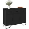 Image de vidaXL Buffet noir 97x32,5x74,5 cm bois d’ingénierie848559