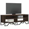 Image de vidaXL Meuble TV chêne marron 122x34x41 cm bois d'ingénierie848573