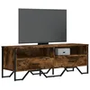Image de vidaXL Meuble TV chÃªne fumÃ© 122x34x41 cm bois d'ingÃ©nierie