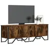 Image de vidaXL Meuble TV chêne fumé 122x34x41 cm bois d'ingénierie848586
