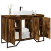 Image de vidaXL Armoire lavabo de salle de bain chêne fumé 91x35x60 cm848661