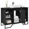 Image de vidaXL Armoire lavabo de salle de bain noir 91x35x60 cm848664